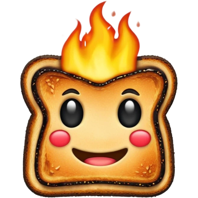 flaming burnt toast emoji