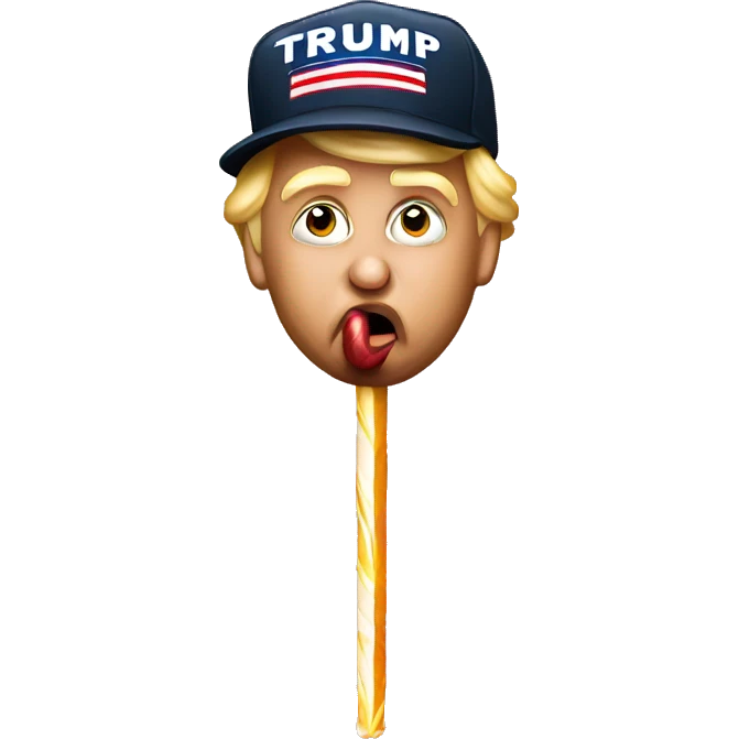 Trump sucking a long lollipop  emoji