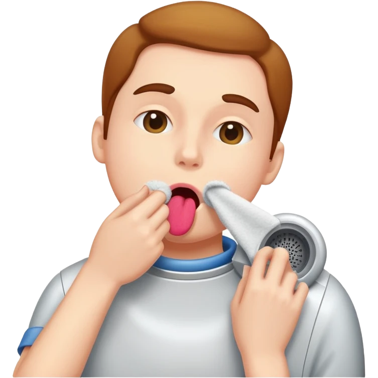 Tongue Licking Lint from a Dryer emoji