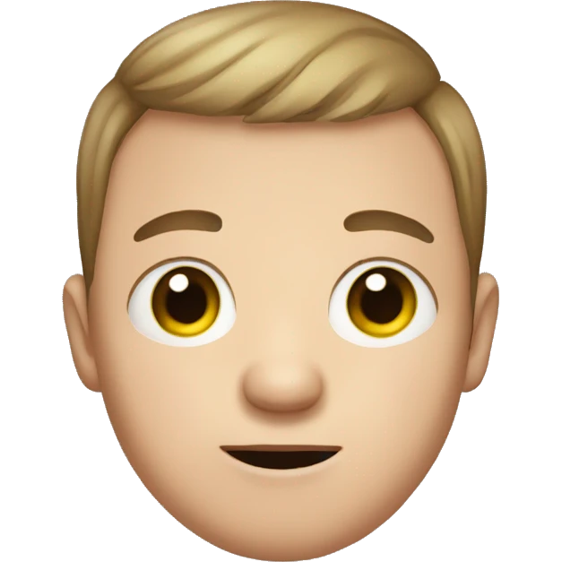 Down syndrome man with large eyes emoji