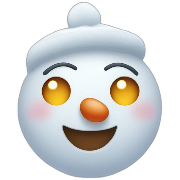 Bonhomme de neige avec un nez en poireaux et des artichauts pour les yeux emoji