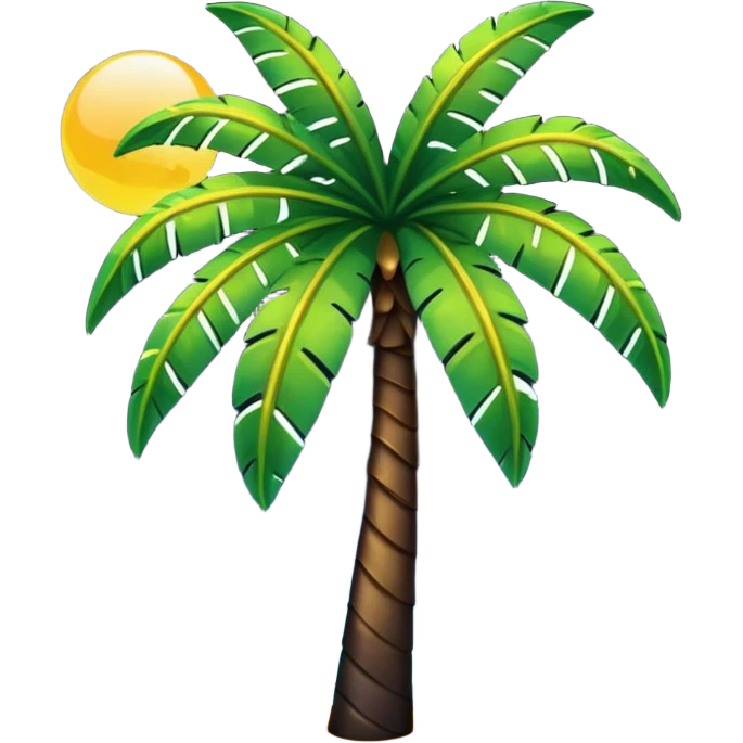 Palmera de negro con un arcoiris de fondo en la noche emoji