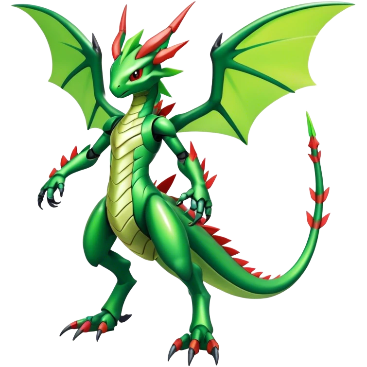 Cool Edgy Shiny Colorful Futuristic Ethereal Legendary Scyther-Flygon-Digimon-hybrid full body  emoji