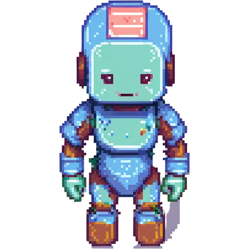 Convert this character to Minecraft style, blocky pixelated look, keep colors and main features. emoji