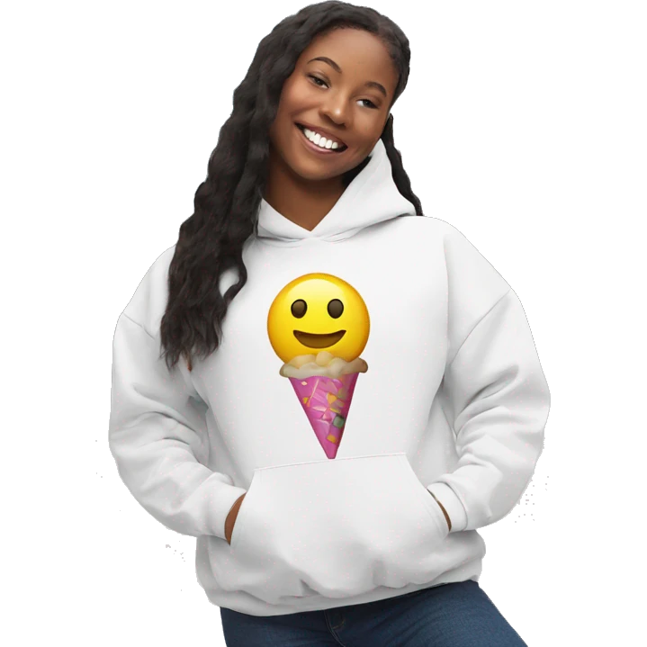 smiling girl with candy hoodie emoji