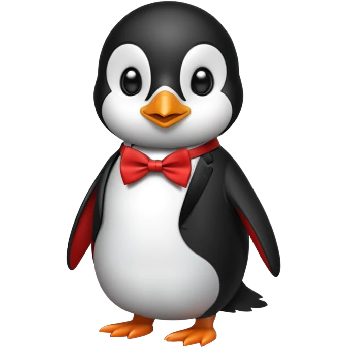 penguin with bow red tie  emoji