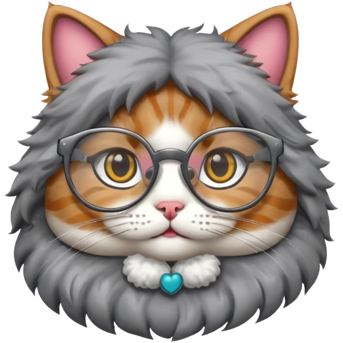 Cat wearing glasses emoji