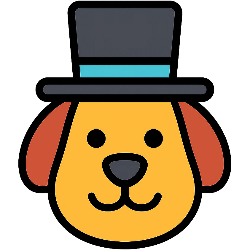 dog with tophat emoji