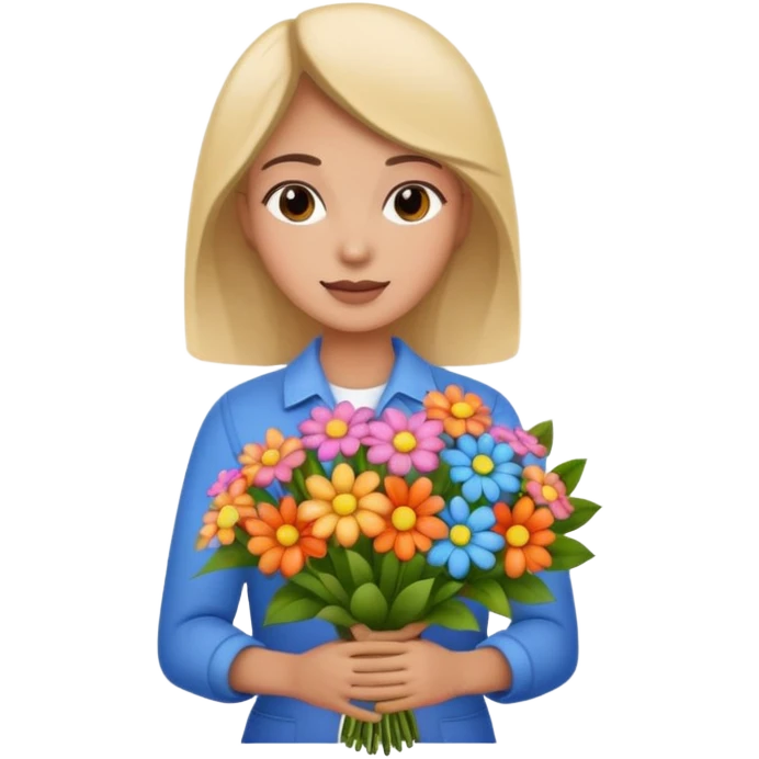 a beautiful bouquet of flowers in the hands of a florist emoji