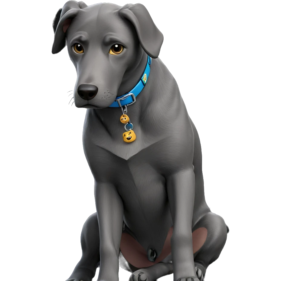 dog with collar outdoors emoji