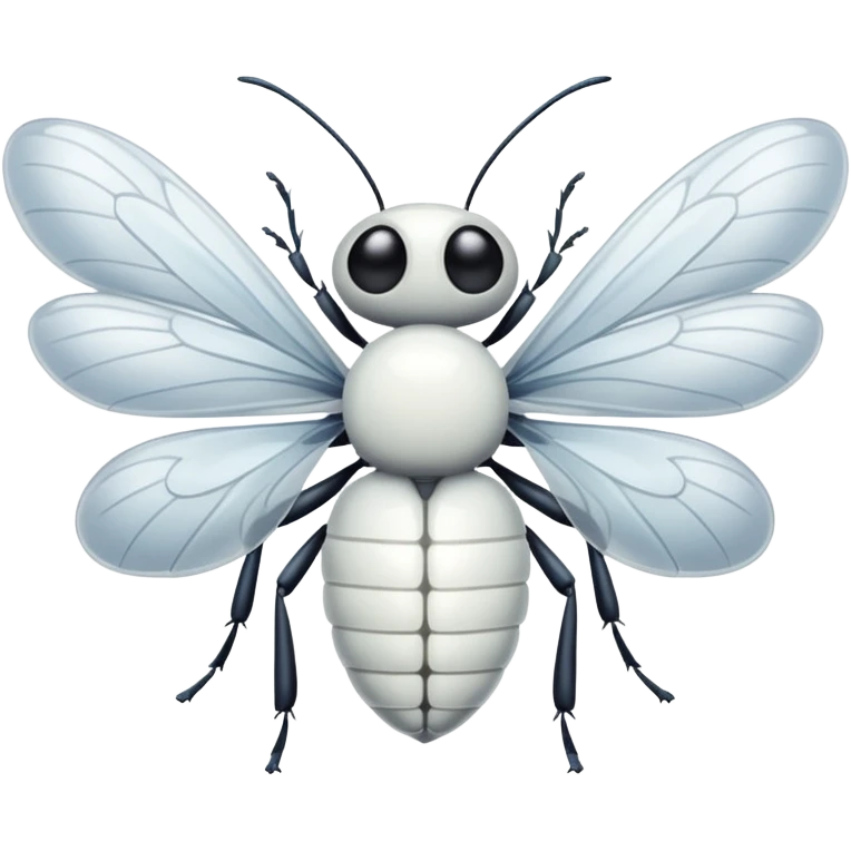 white bug with wings emoji