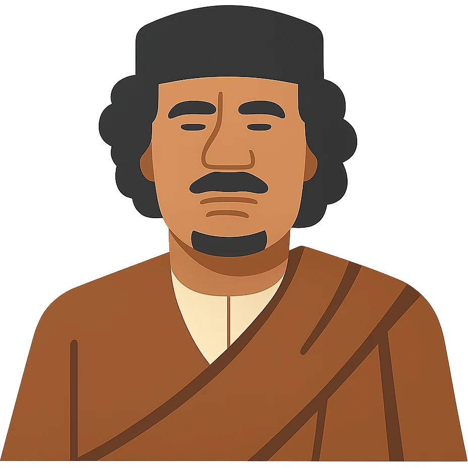 flat design style Gaddafi emoji