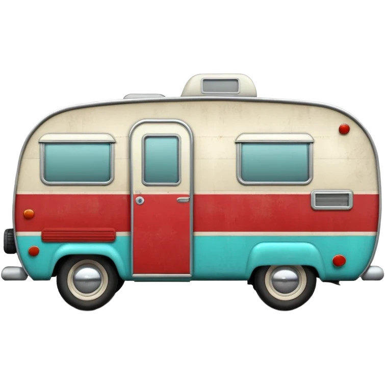 Red and turquoise vintage camper emoji