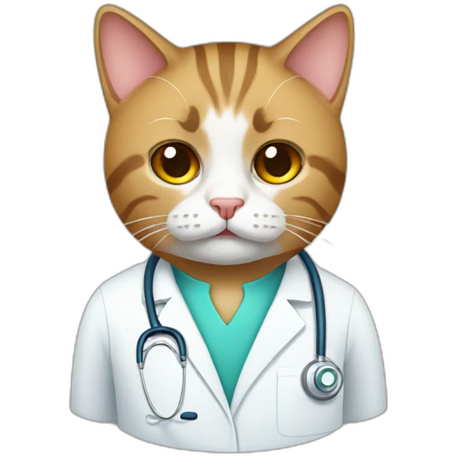 Cat wearing like a doctor emoji