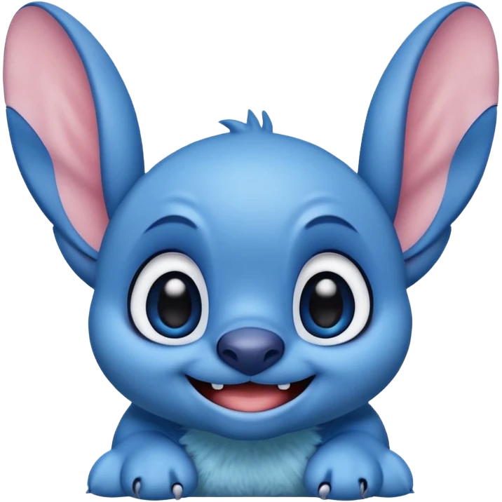 Emoji of cute stitch smiling with ears up emoji