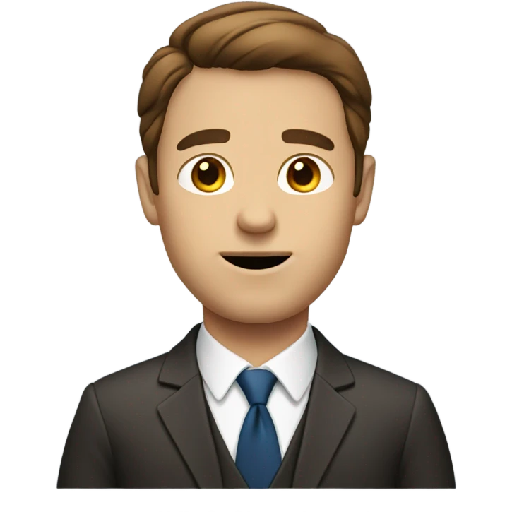 businessman has brown hair emoji