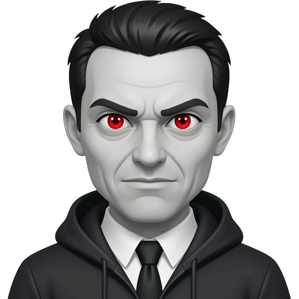 Evil but with red eyes emoji