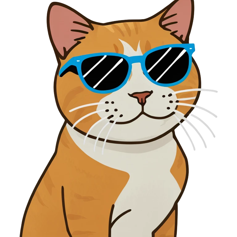 Cat with sunglasses emoji