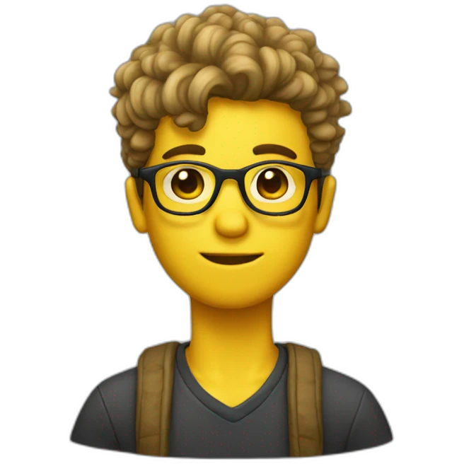 mashroomhair yellowboy with glasses emoji