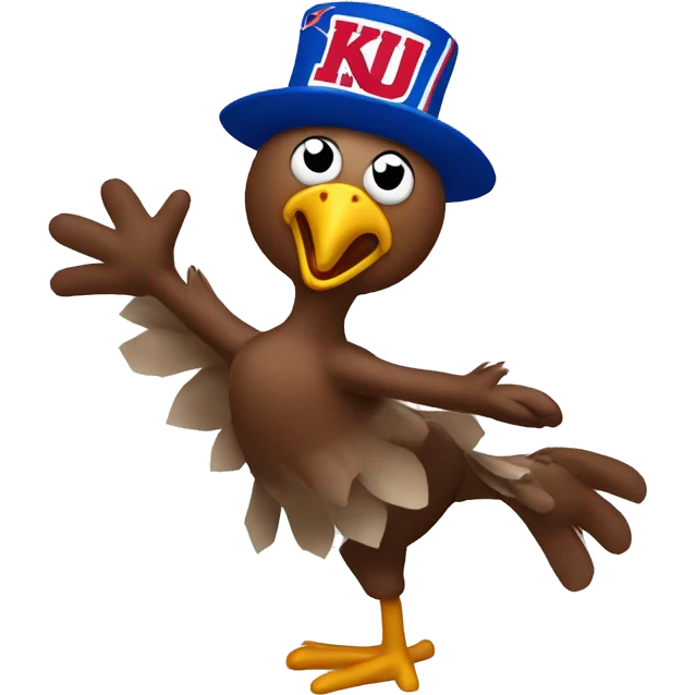 Dancing Turkey with KU Football emoji