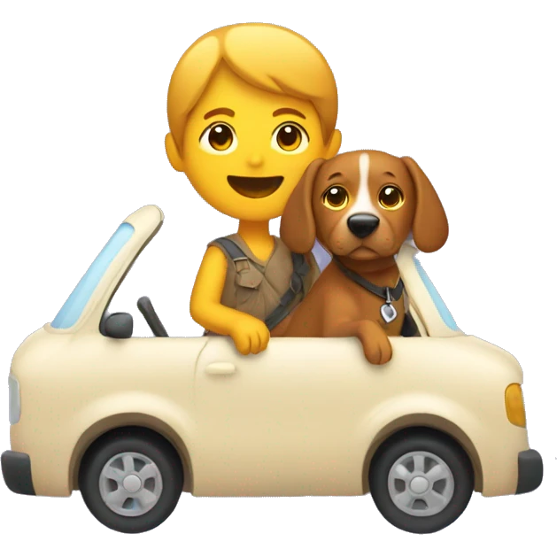 person hitch a ride with dog emoji