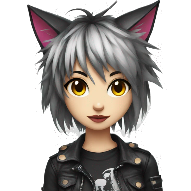 Edgy Cartoon Anime Punk Catgirl emoji