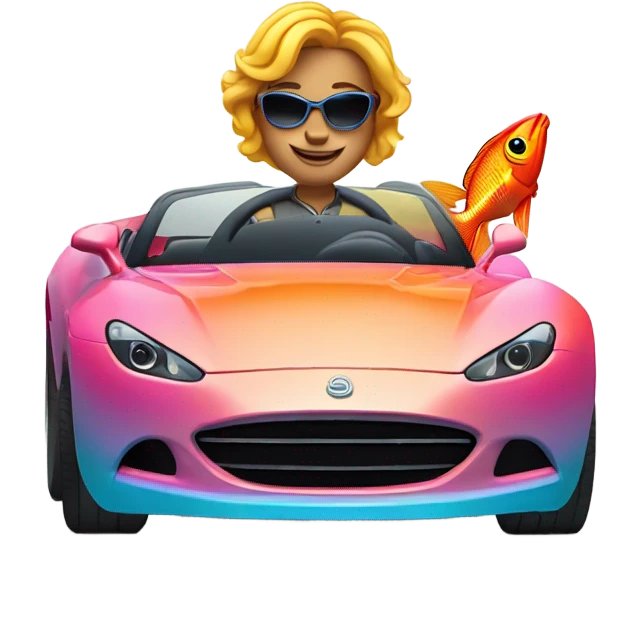 fish in a sports car emoji