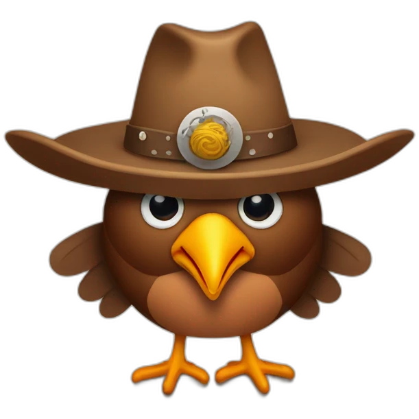 turkey wearing a cowboy hat emoji