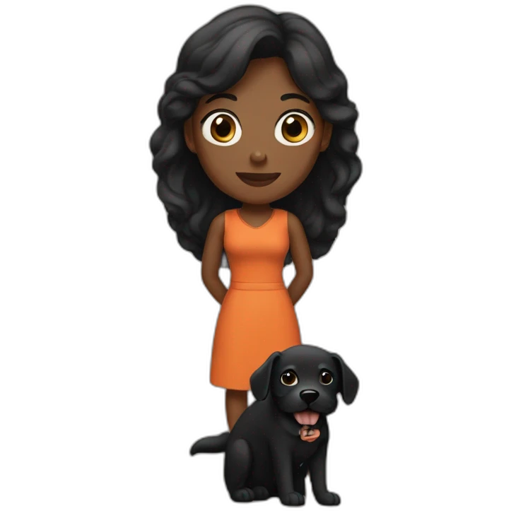 auburn-woman-with-black-dog emoji