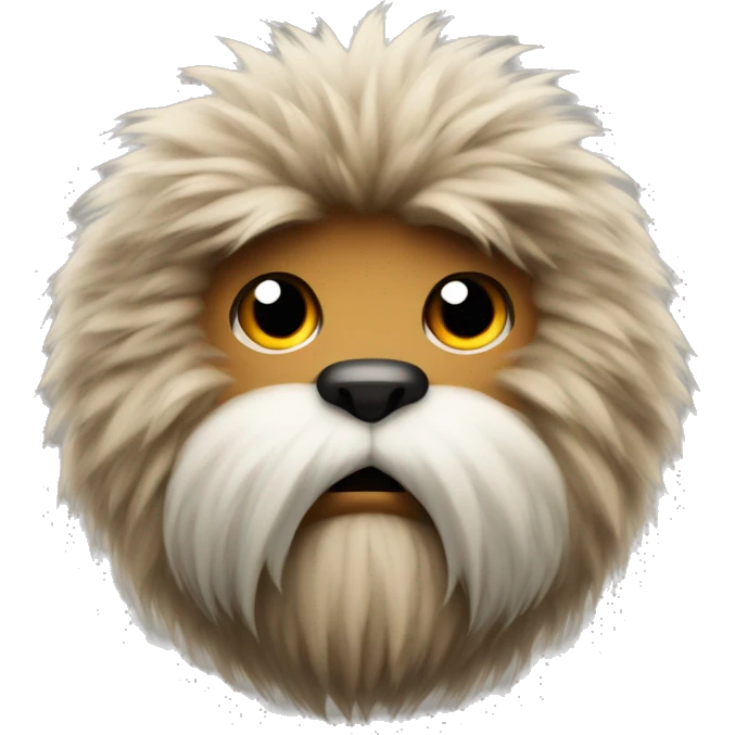fluffy animal, beard, angry emoji