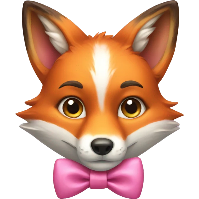 Fox with pink bow  emoji
