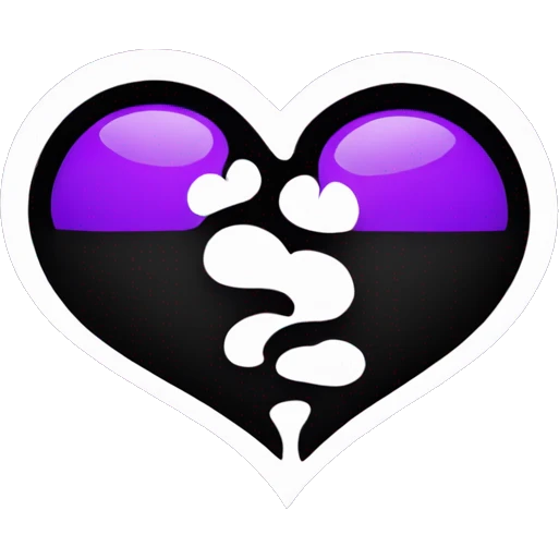 Half black and half purple split heart emoji