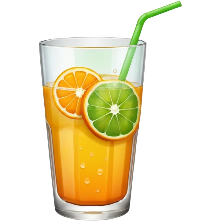 juice, colors yellow,orange, green emoji