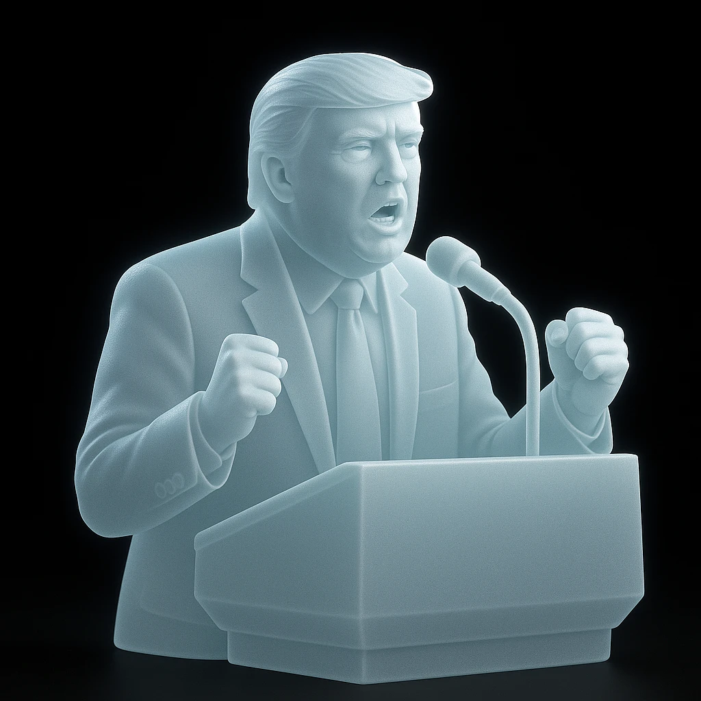 Donald Trump speaking at a rally emoji