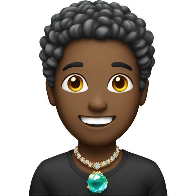 happy person with jewel hair emoji