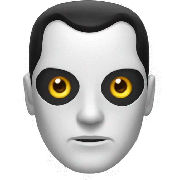 Data the white android with yellow eyes and black hair from Star Trek emoji