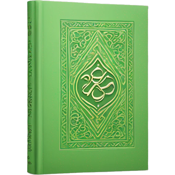 Light green book that says “Qur’an” on the cover emoji