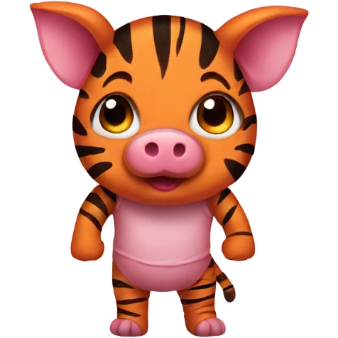 A piglet with a tiger costume emoji