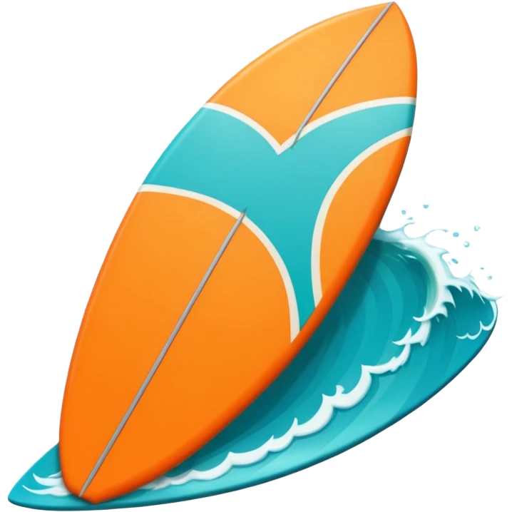 1 orange Surfboard with wave emoji