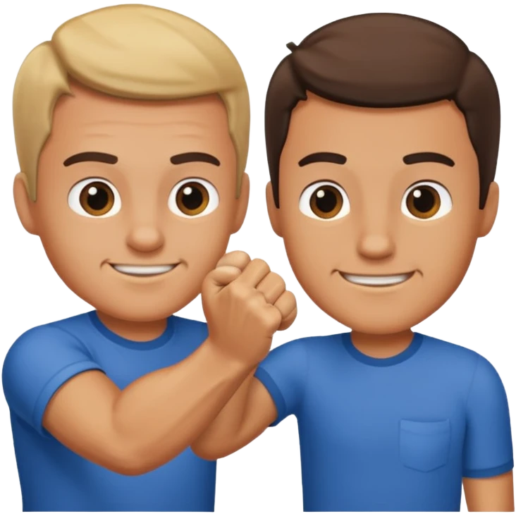 father and son fist bump with a happy hard as background emoji