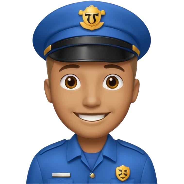 a taxi driver in blue uniform emoji