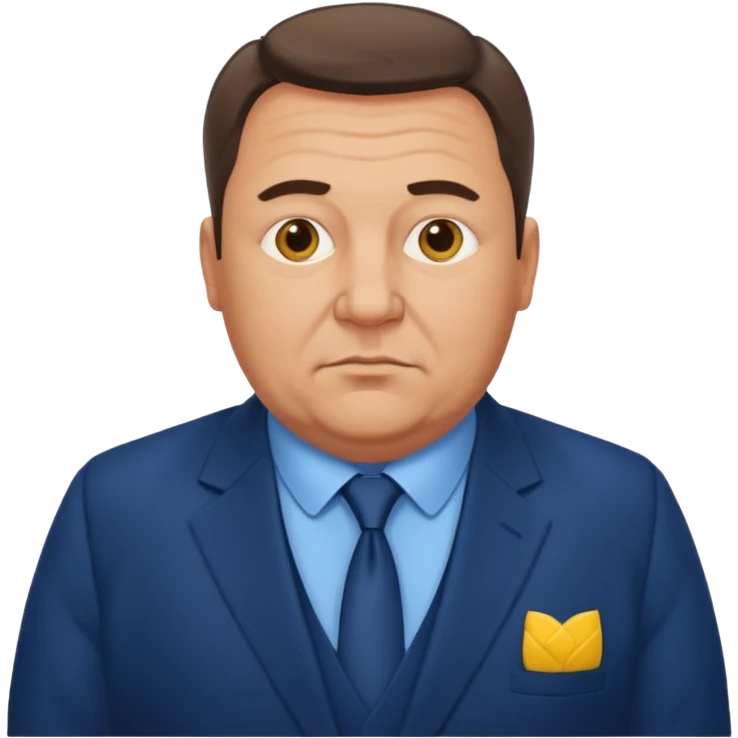 A middle-aged Ukrainian man in a suit and a bit overweight emoji
