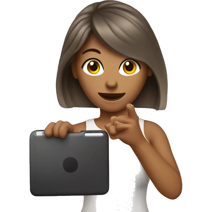 woman clicking pictures from mobile emoji