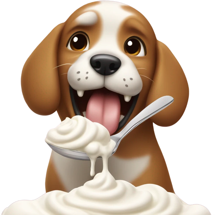 Dog eating whipped cream emoji