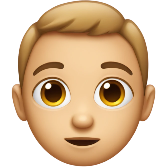Cute emoji with big eyes and hearts around emoji
