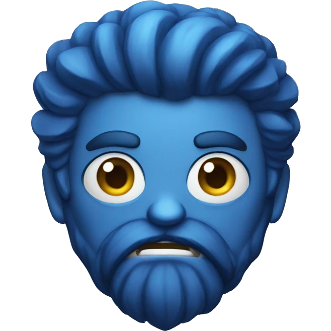blue giant with  a beard angry emoji