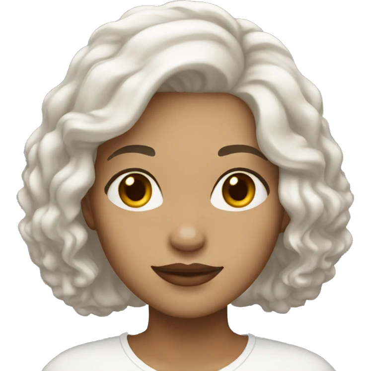 woman Light Skin Tone, White Hair emoji