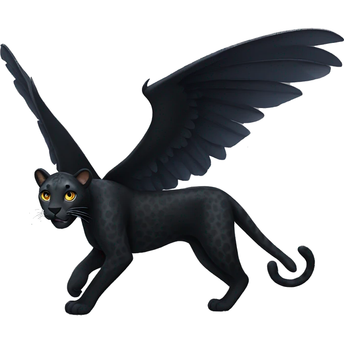 black leopard with wings emoji