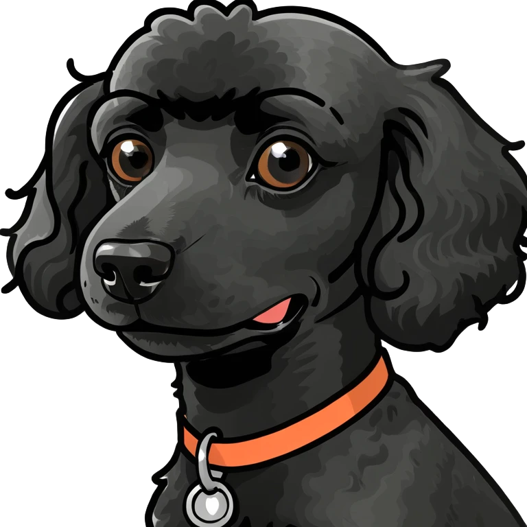 Dog poodle blcack emoji