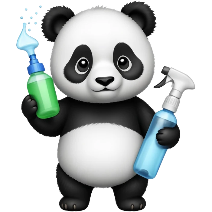 Panda with a spray bottle
 emoji